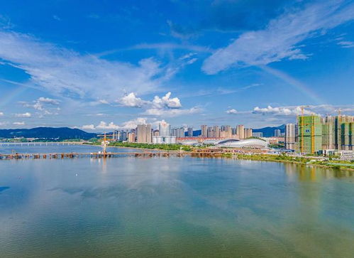 江西于都 太阳雨中彩虹美,蔚为壮观景迷人